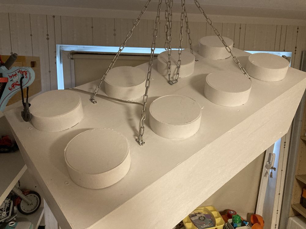 Lampa Lego duża, klocek LEGO, biała