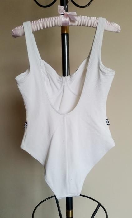 Białe body aztec chanel unikat boho dekolt Magistral L 40 vintage blog