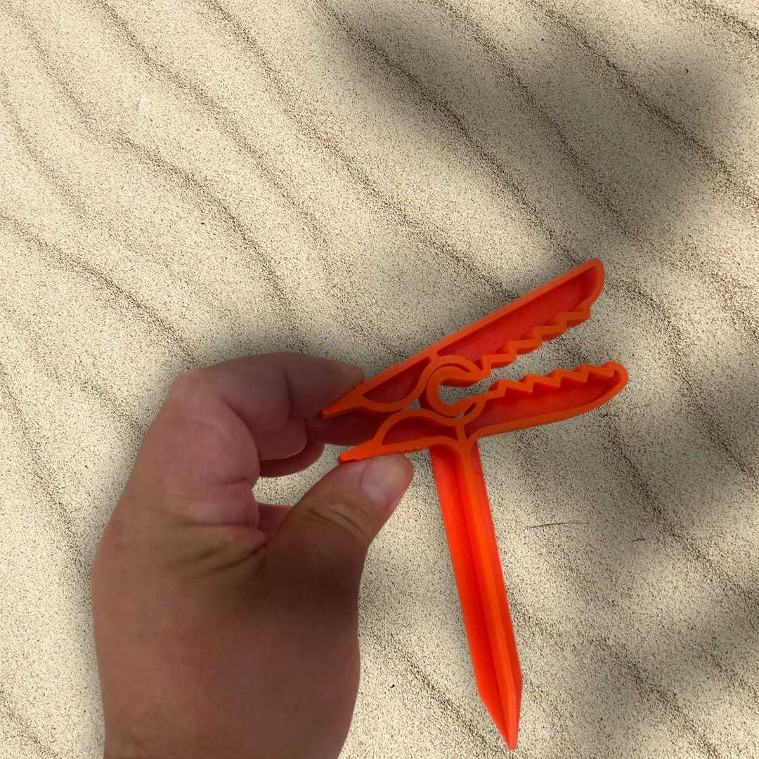 Prendedor de Toalha Praia Areia 3D - Acabou o Vento Chato!