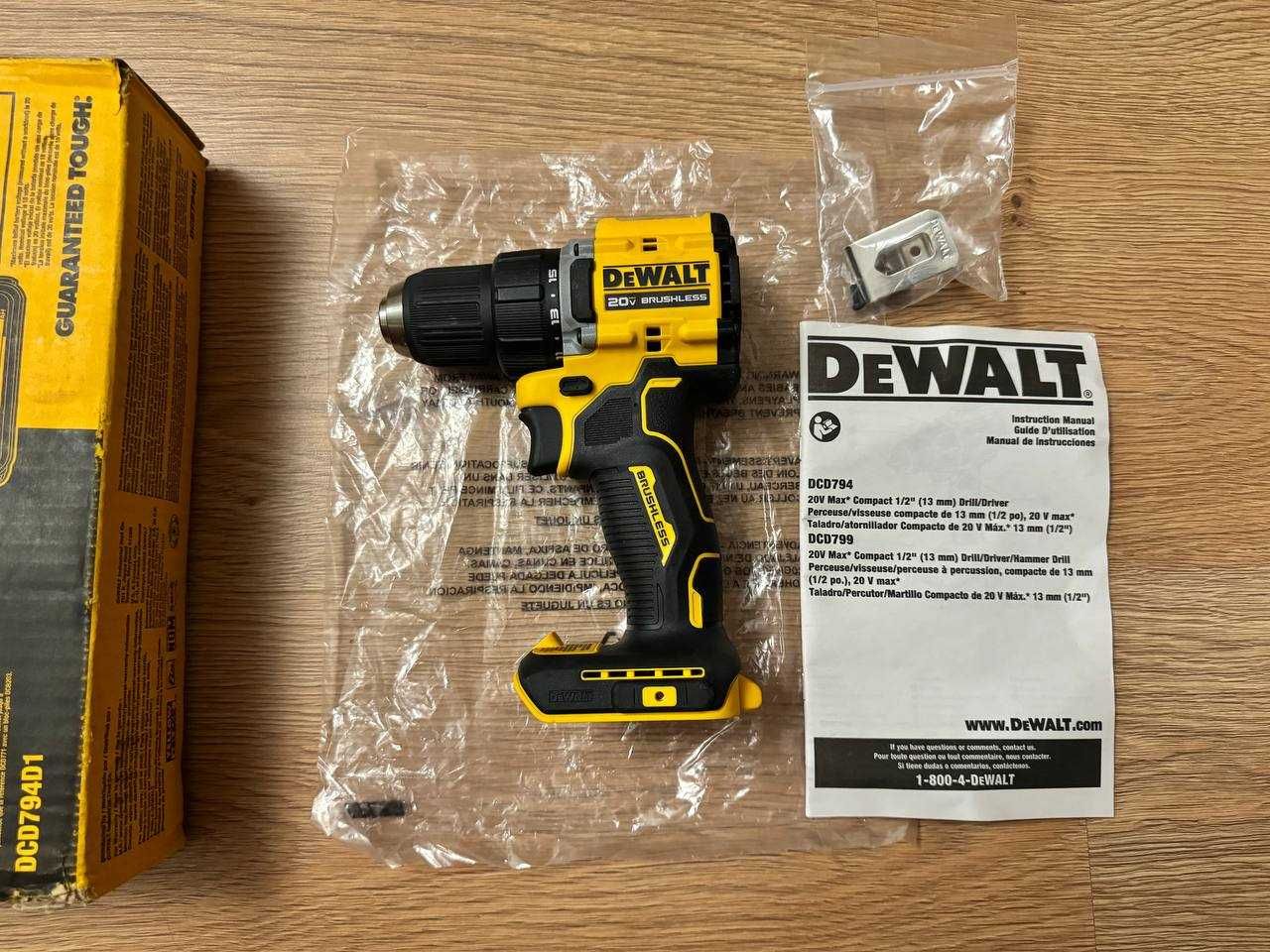 Новий Оригінальний безщітковий шуруповерт Dewalt DCD794 20В Atomic