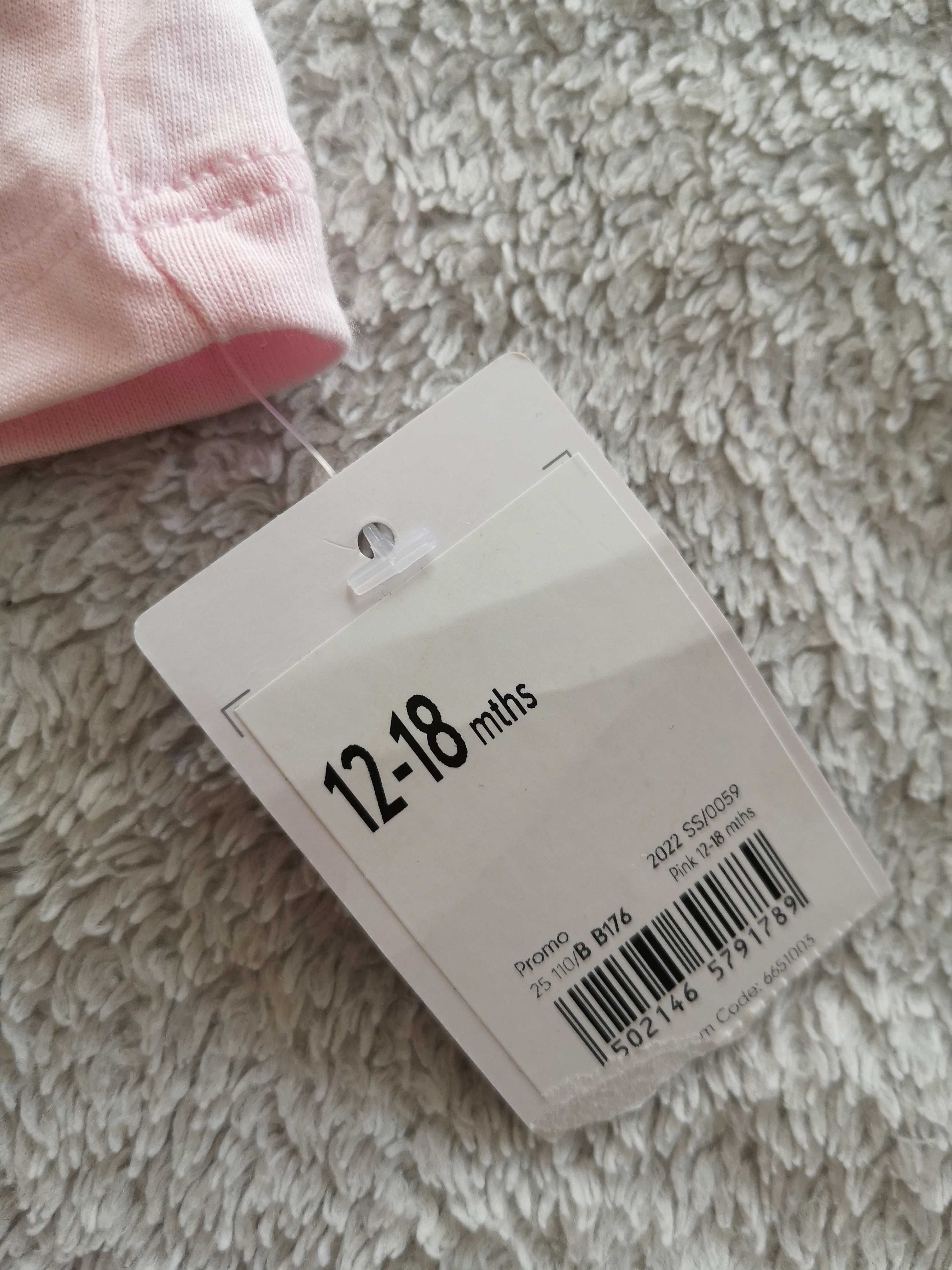 Nowa różowa bluzka z krótkim rękawem truskawka Mothercare 86
