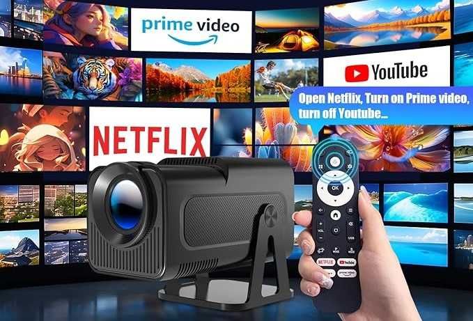 Magcubic Projektor WiFi Pilot Android TV 150 cali 4K FULL HD HY320 Led