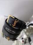 YSL Pasek Damski Yves Saint Laurent Czarny Złoty