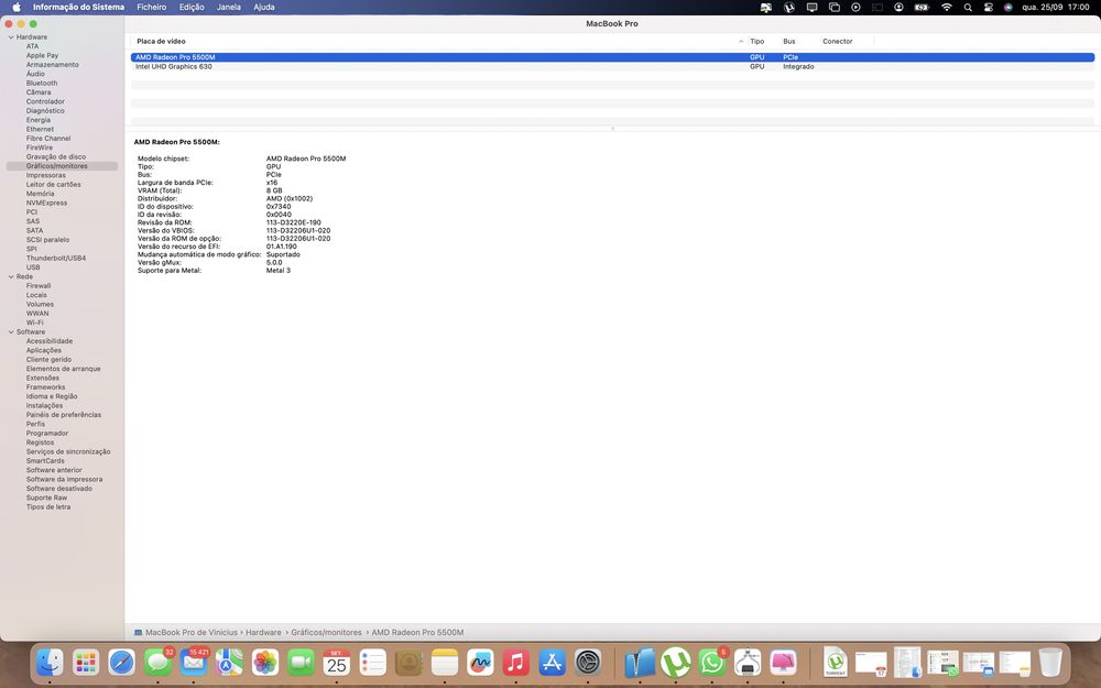 Macbook Pro 16 2019 i9 32gb 1T SSD 8gb AMD Radeon 5500M