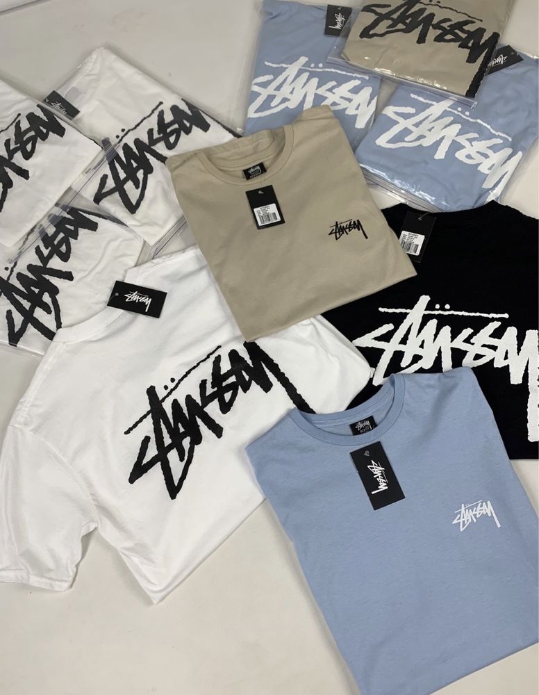 Футболка Stussy,Стусси,ОРИГИНАЛ,рр С,М,Л,ХЛ,белая,чёрная,синяя