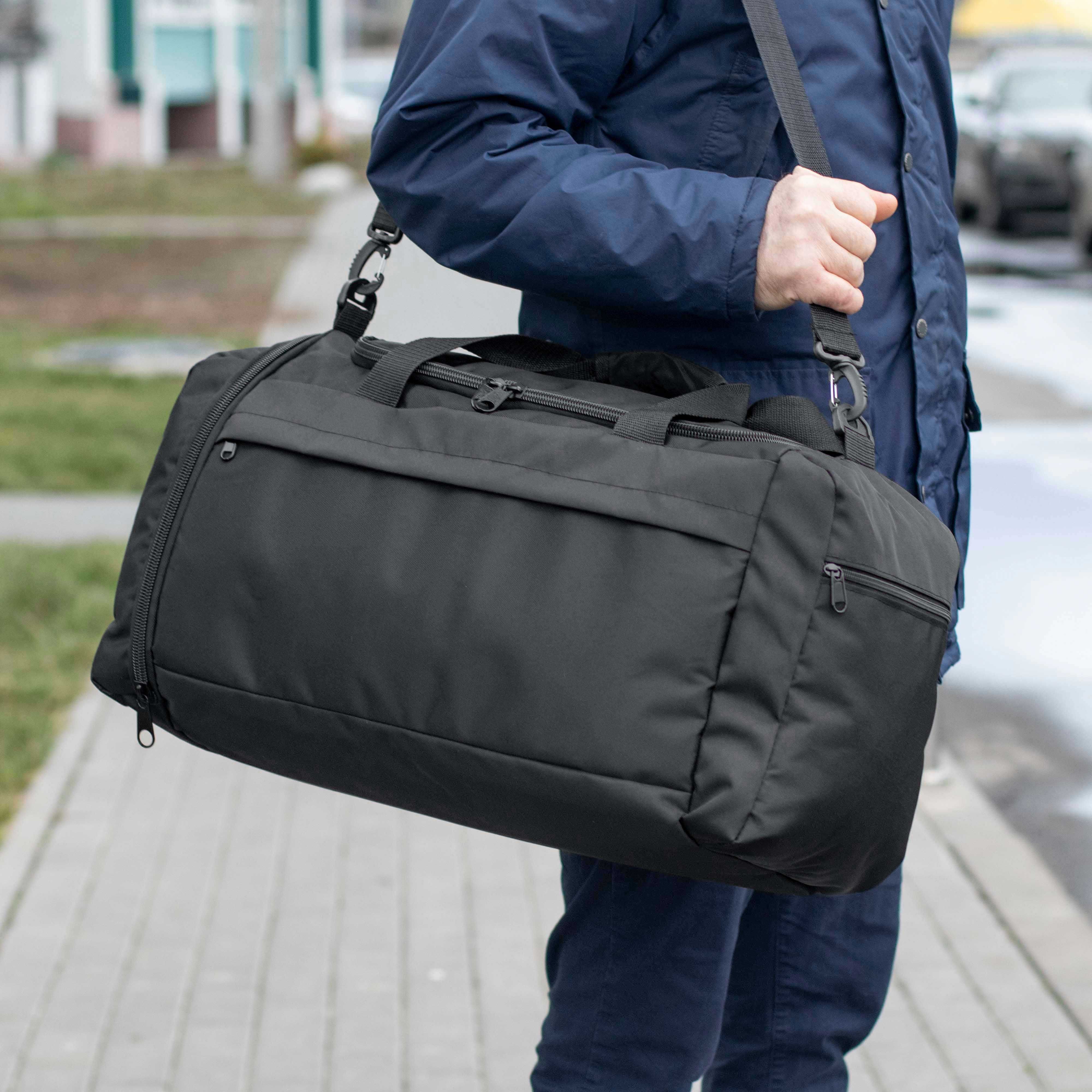 Дорожня спортивна сумка з відділом взуття на 53л TRIUMF Black