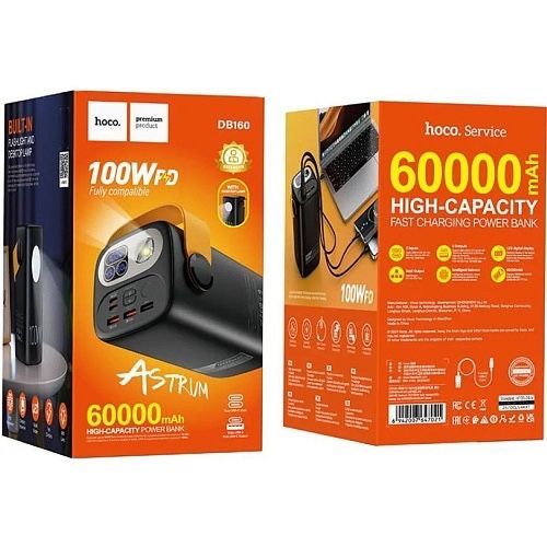 Power bank 100w для ноутбука Hoco DB160 Astrum 60000mAh 100W паверб