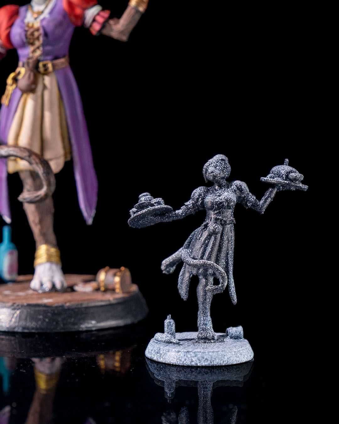 Ms. Tabiha Tabaxi kelnerka 32mm 14K zgodna z DnD RPG Pathfinder Warham