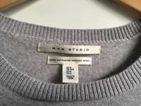 Szary sweterek z wełny merino (100% merino wool). Rozmiar M.