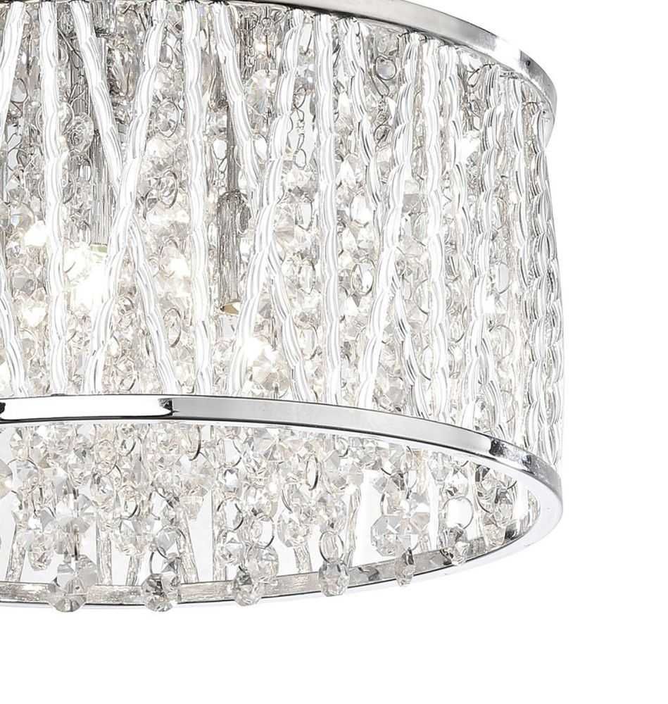 Elegancka kryształowa lampa plafon LEFES 48 cm kryształ chrom