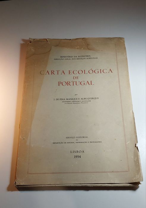 Carta Ecológica de Portugal - Pina Manique | Capa, livro e Mapa Grande