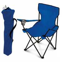 Krzesło turystyczne z oparciem Tadar kempingowy odcienie niebieskiego