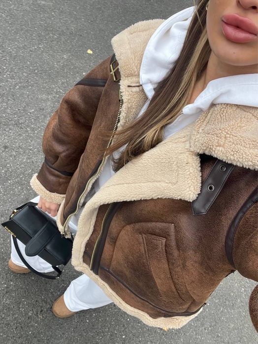 Нова утеплена жіноча дублянка Утепленная женская дубленка