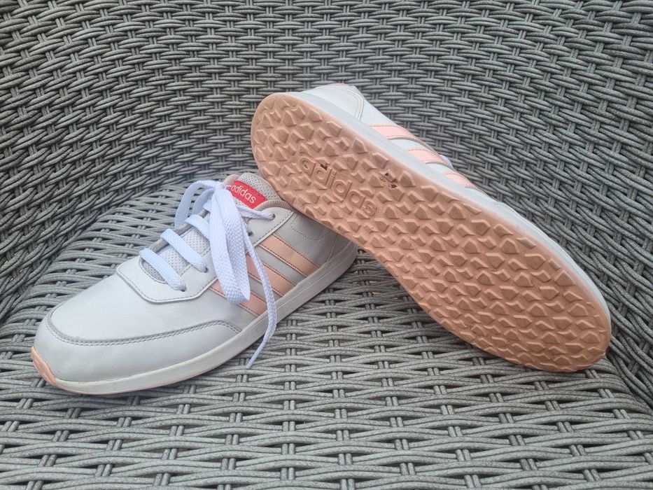 Buty ADIDAS R 38 wkł. 24.5 cm białe neon pudrowy róż sneakersy damskie