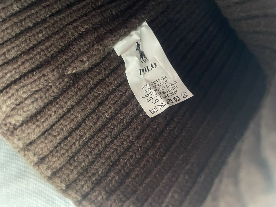 Brązowa czapka zimowa Ralph Lauren Polo