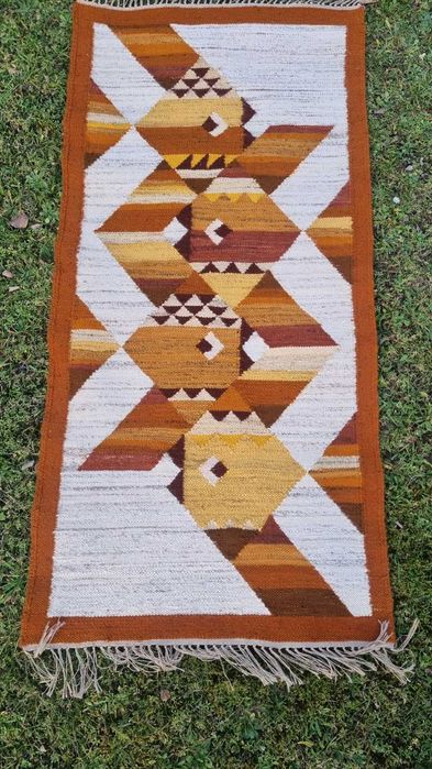 Kilim wełniany Design PRL lata 60 Cepelia