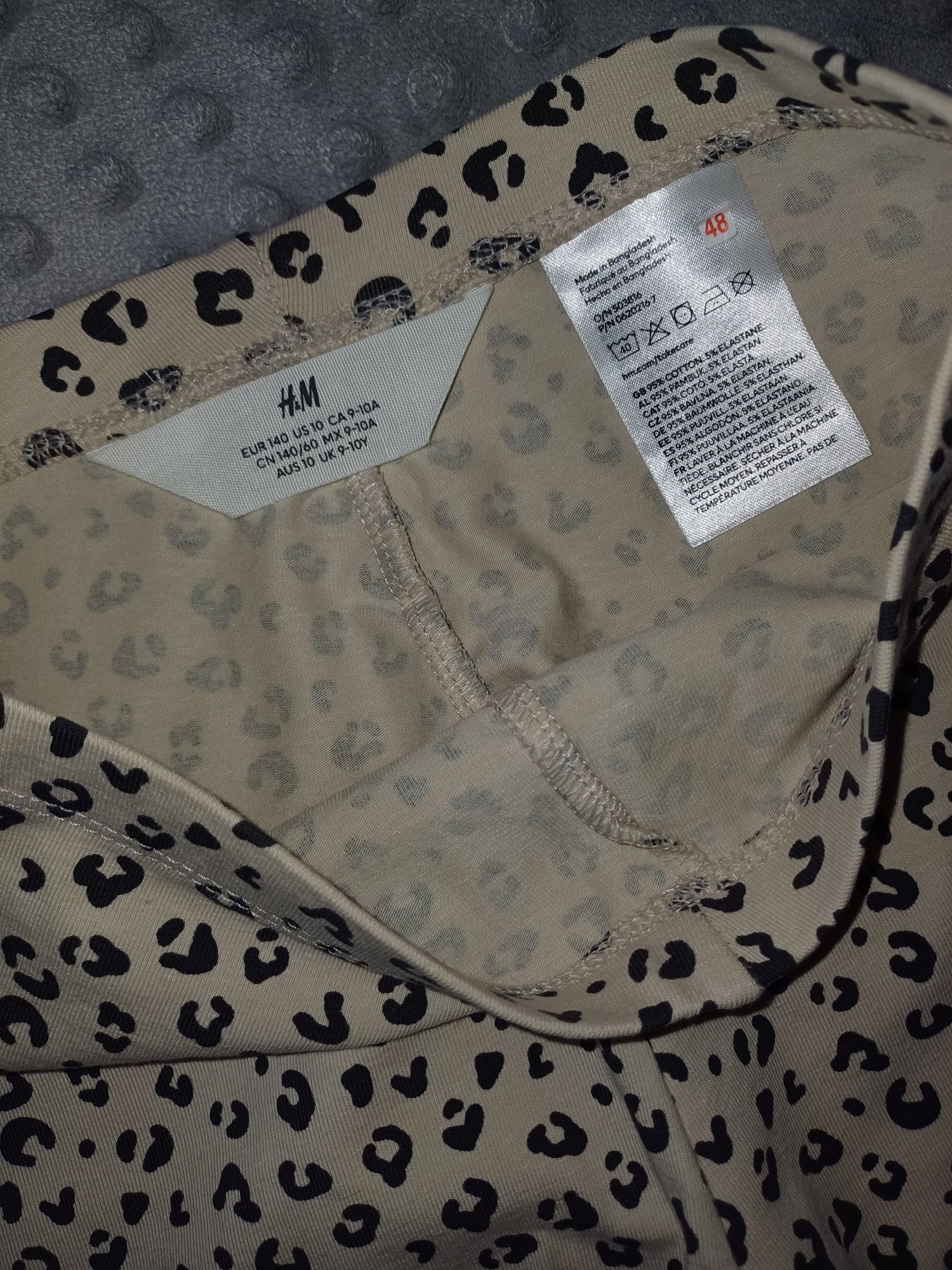 Legginsy gepardowe 2 szt H&M, Next r. 140 NOWE
