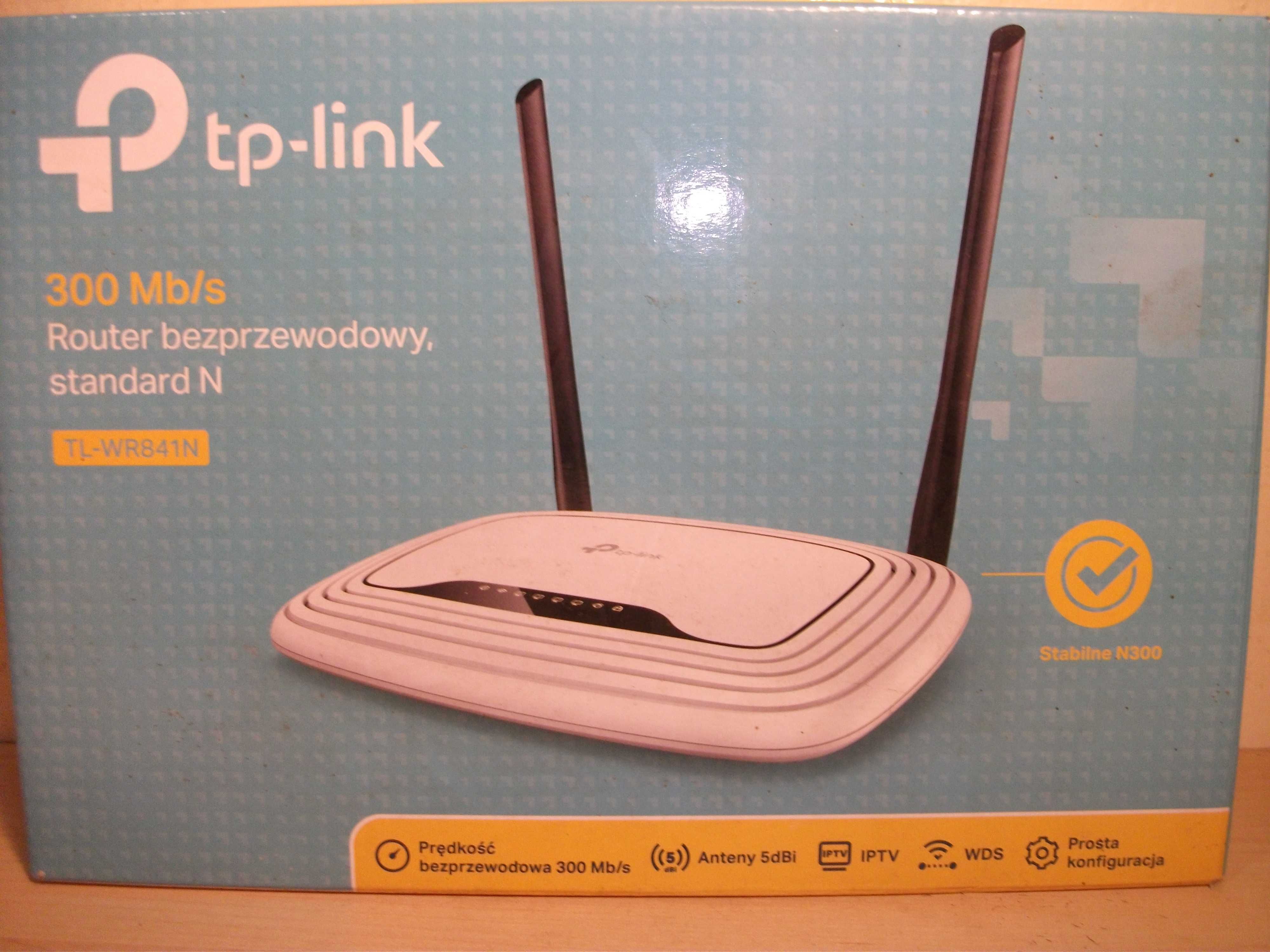 Router TP-LINK TL-WR841N, 2,4 Ghz, 300 Mbps z pudełkiem