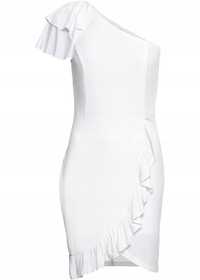 B.P.C biała sukienka na jedno ramię r.36/38