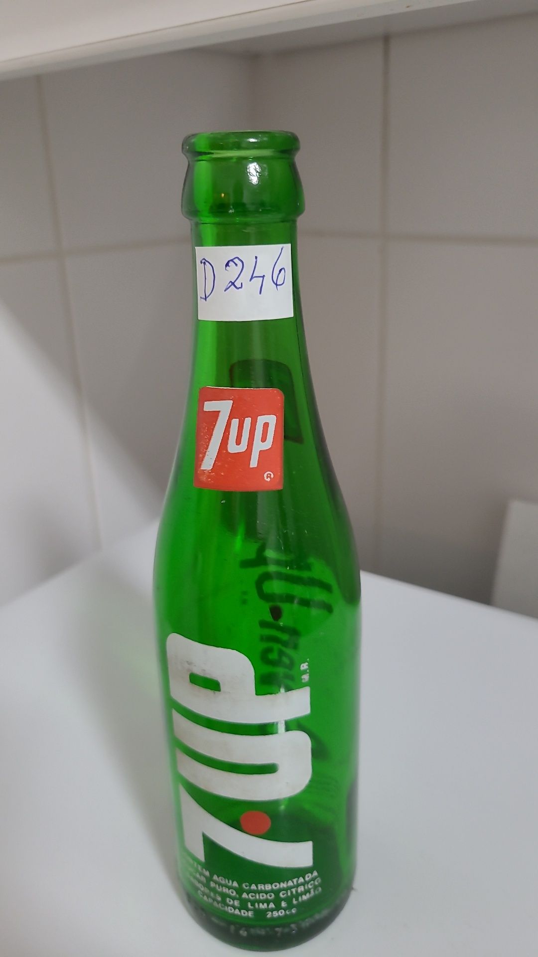 Garrafa de vidro pirogravada de 7up