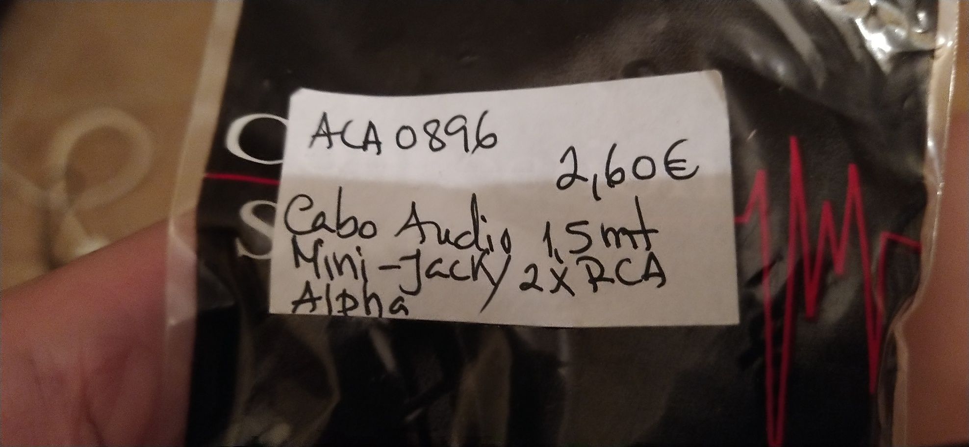 Cabo audio 1,5m mini jack