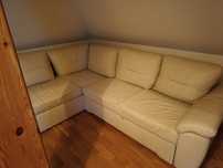 Sofa Wajnert z funkcją spania, skóra naturalna Okazja!