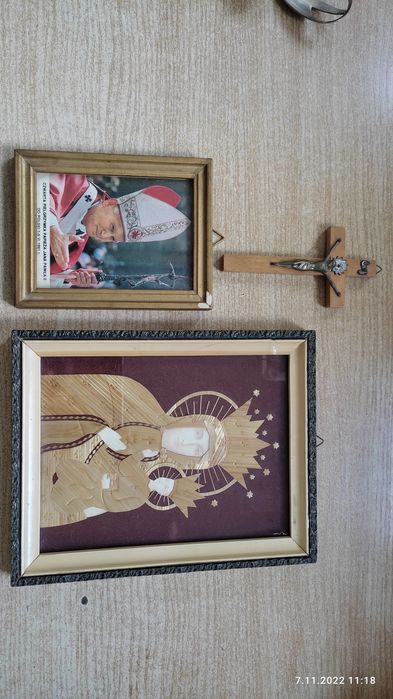 Ikona Marki Boskiej z Częstochowy zestaw koledowy, obrazek z drewna