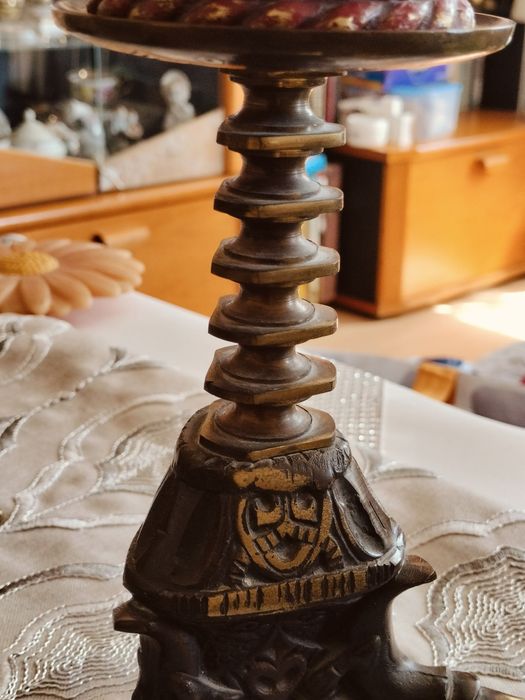 Mosiężny świecznik bardzo ciężki