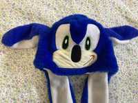 Шапка на мальчика Соник Sonic с регулируемыми ушами.