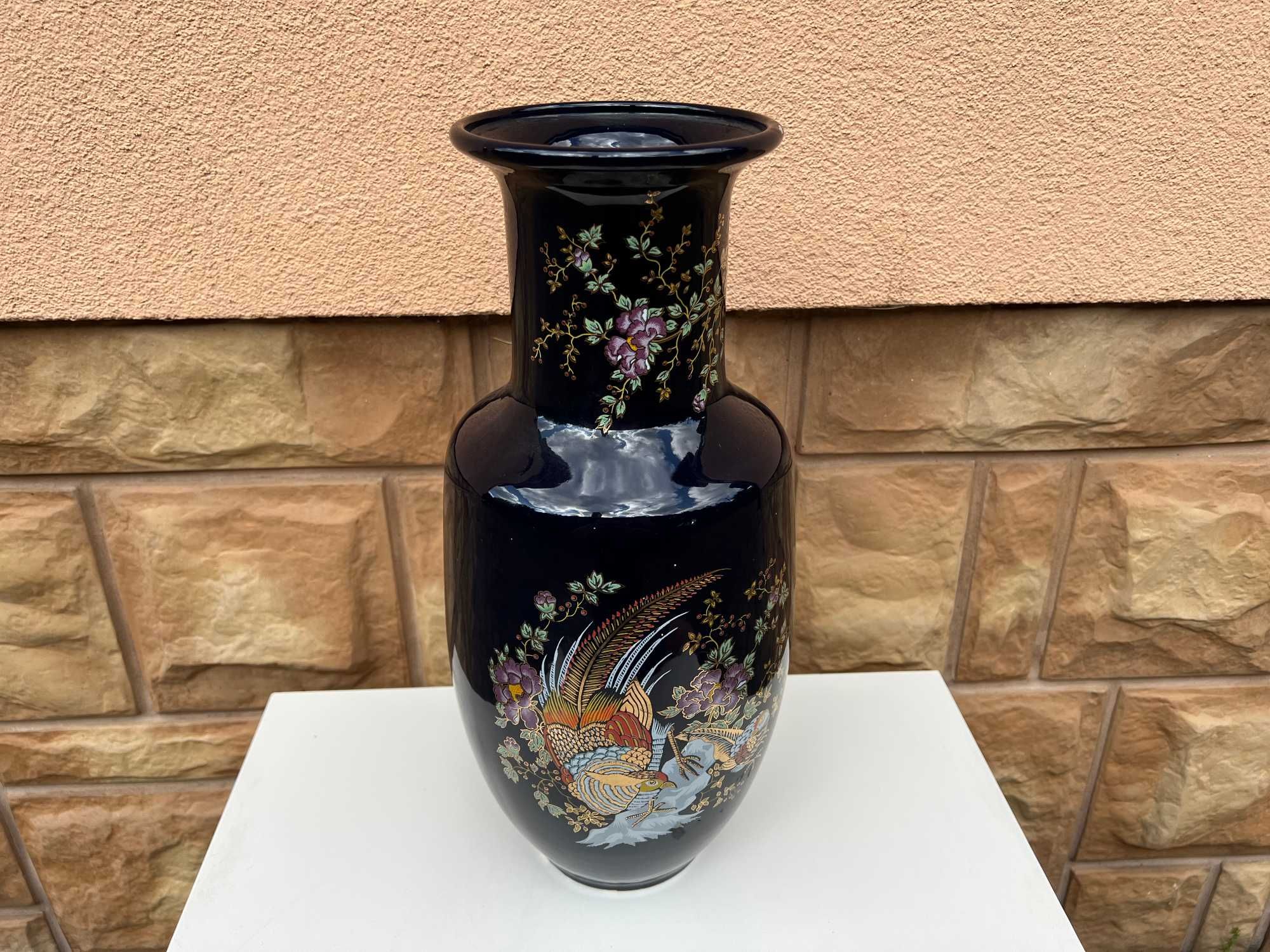 Wazon Na Kwiaty Porcelana Kobalt Capodimonte Italy