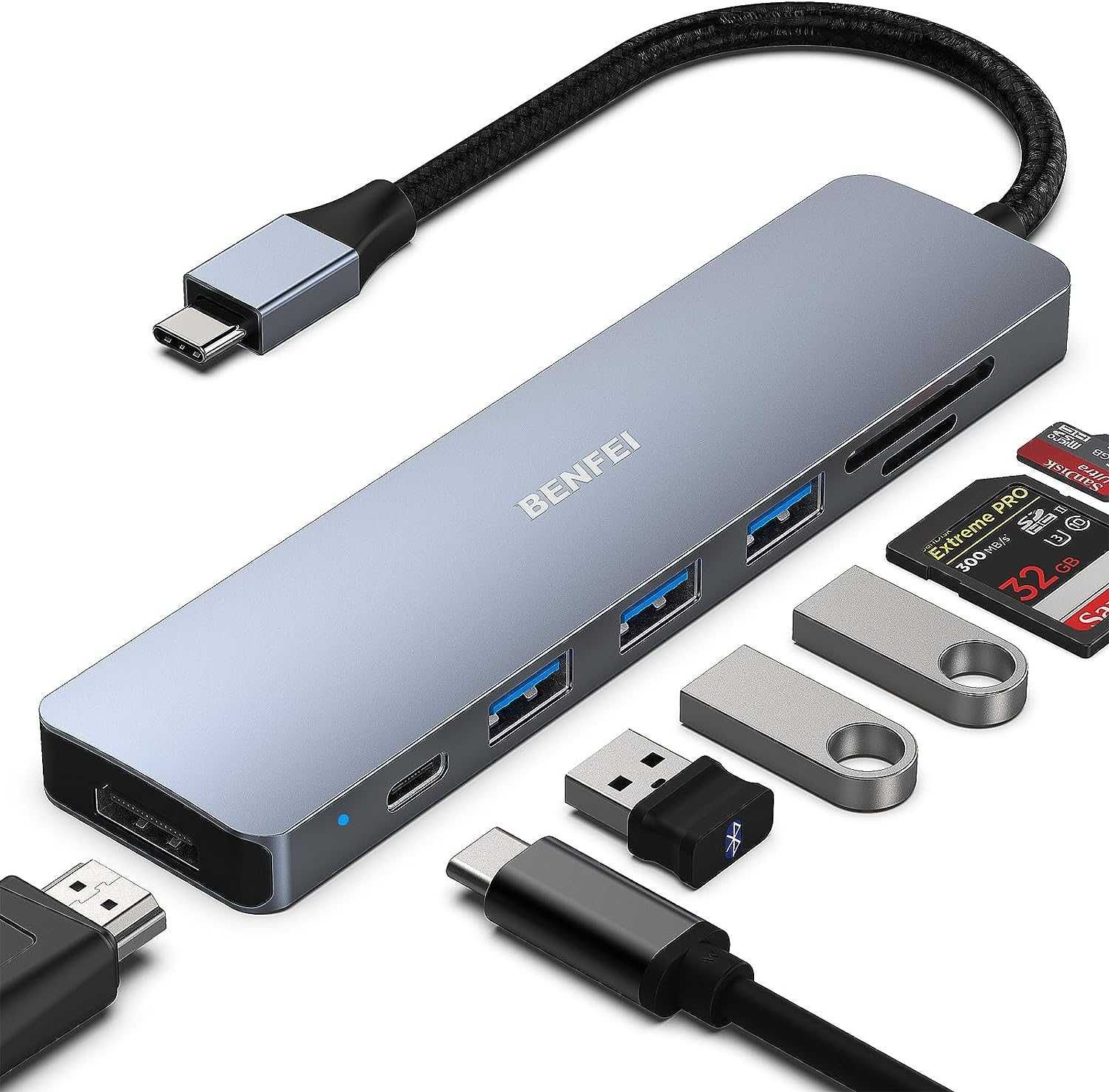 BENFEI Hub USB C 7 w 1, z HDMI 4K,