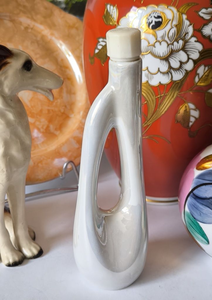 Butelka na perfumy perfumetka flakon Bogucice piękna stara porcelana