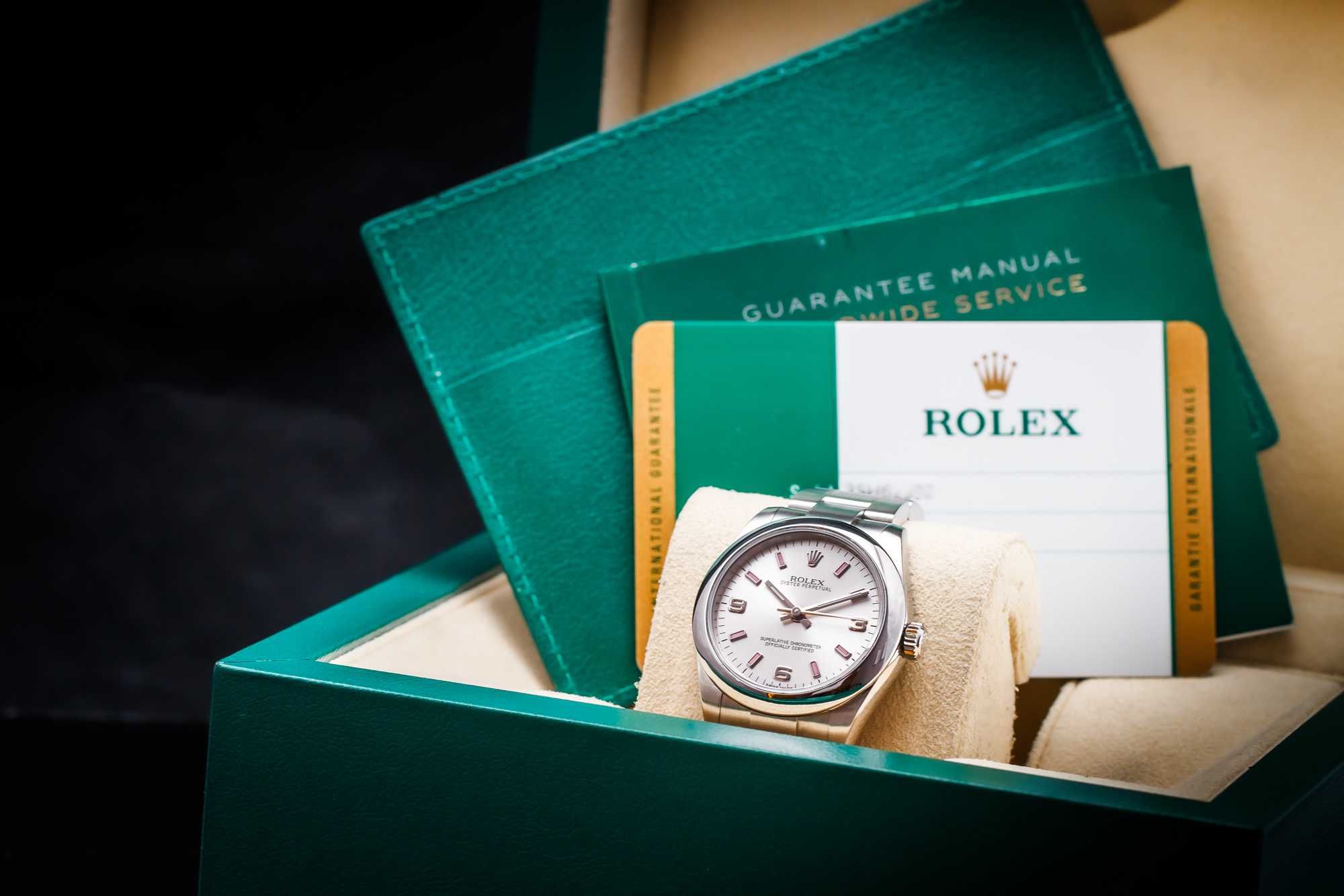 Zegarek ROLEX Oyster Perpetual 31 z różowymi indeksami