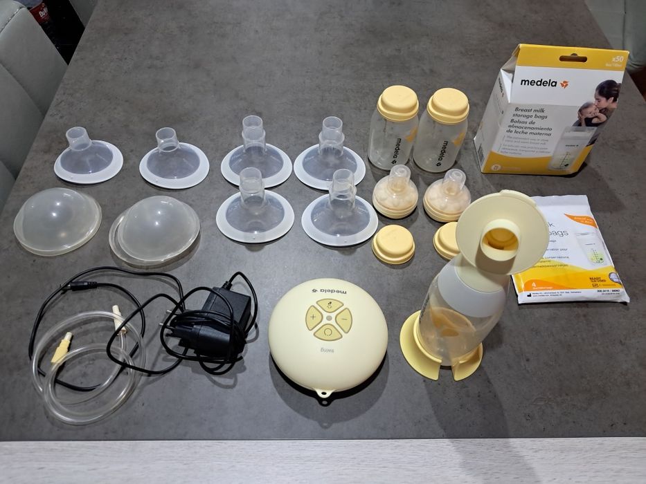 Conjunto de bomba extratora leite medela e acessórios