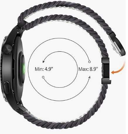 Nylonowy pasek do Samsung Galaxy Watch 3, magnetyczne zapięcie szary