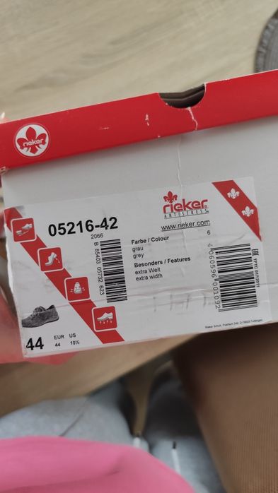 Szare półbuty Rieker