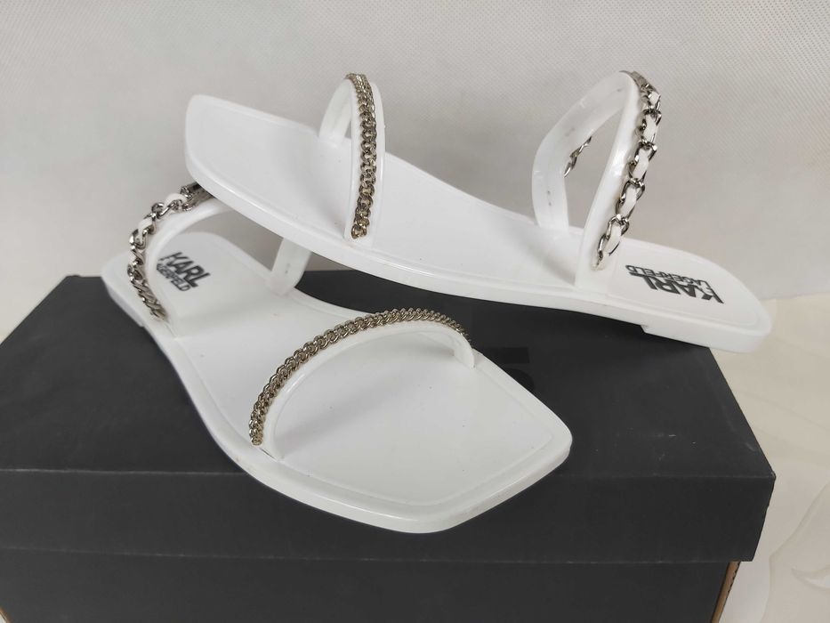 Nowe klapki KARL LAGERFELD białe 37