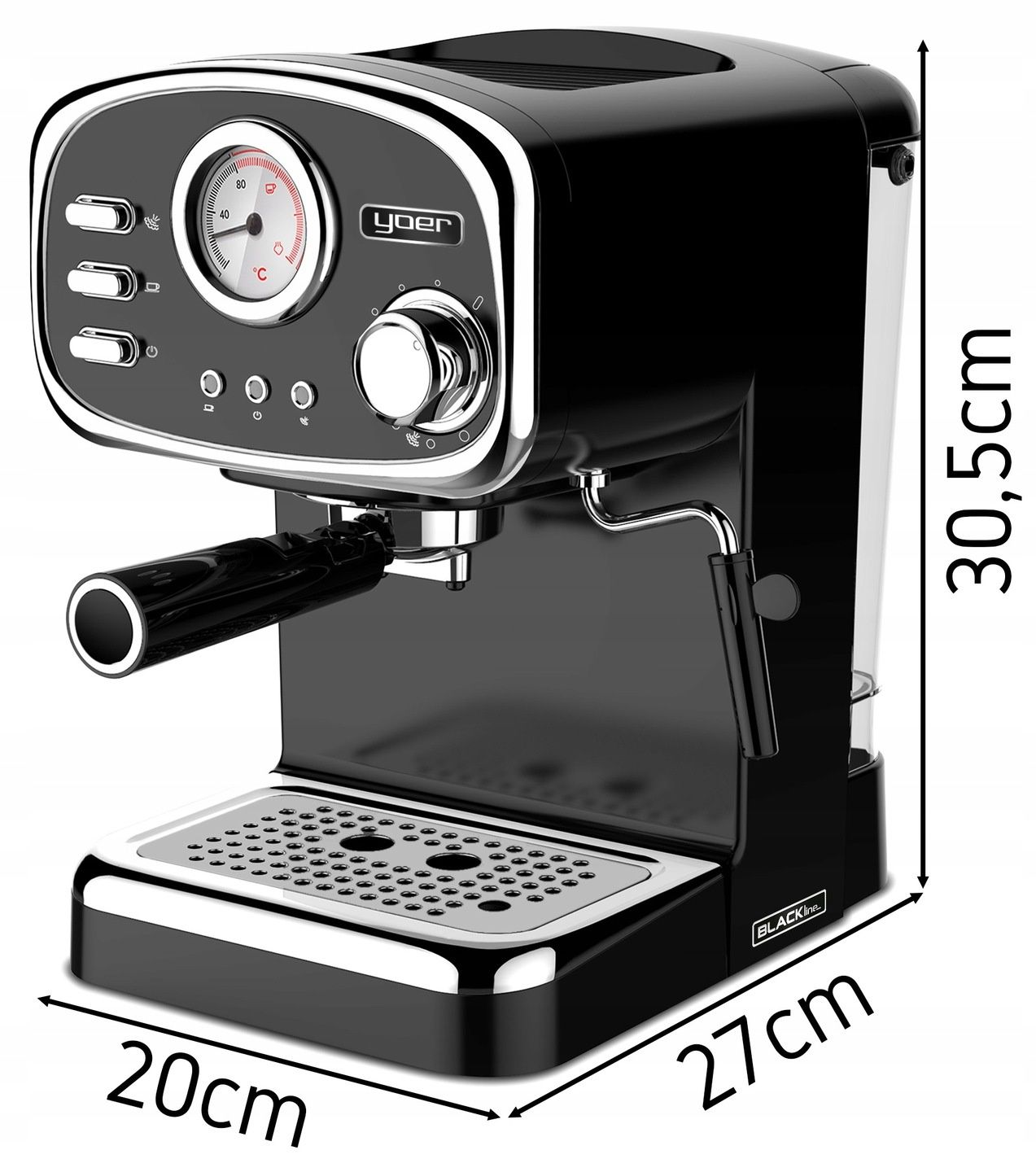 Kolbowy ekspres do kawy ciśnieniowy 4w1 1100W 20bar + spieniacz
