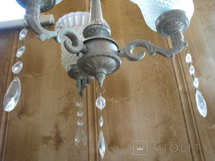 Люстра СССР с хрустальными подвесками. Как новая