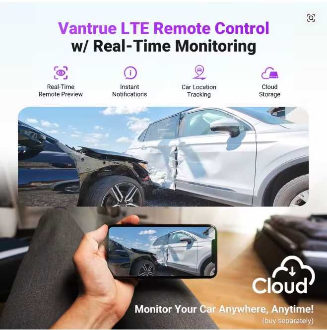 Автомобильный видеорегистратор Vantrue S1 Pro Max 4K DashCam