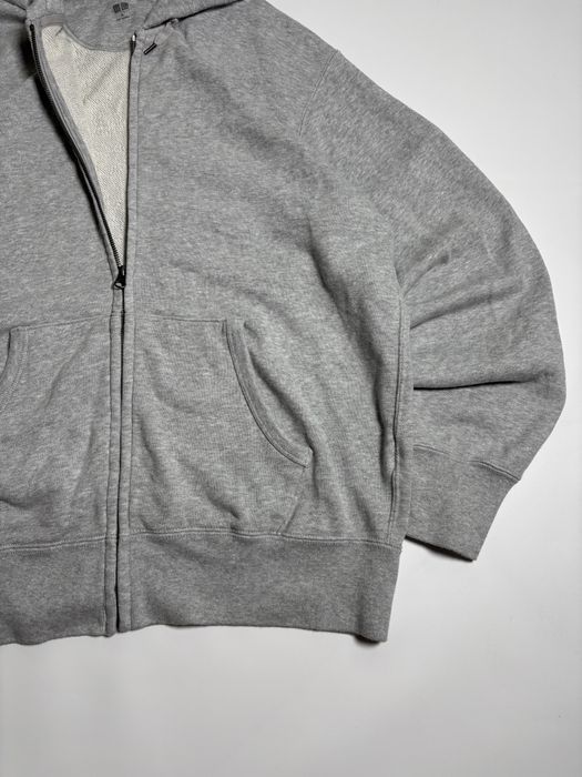 Сірий оверсайз зіп худі uniqlo oversize кофта y2k толстовка реп беггі