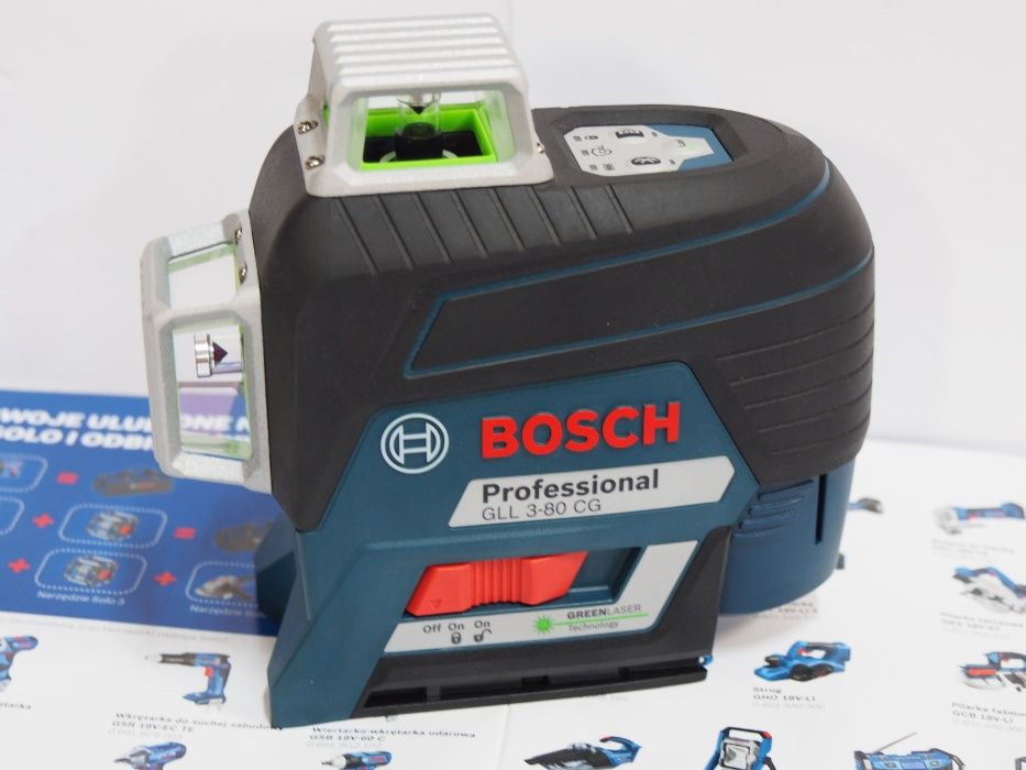 Laser krzyzowy BOSCH GLL 3-80 CG zielony promień niwelator 3D berner