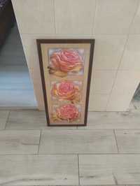 Obraz trzy róże różowe