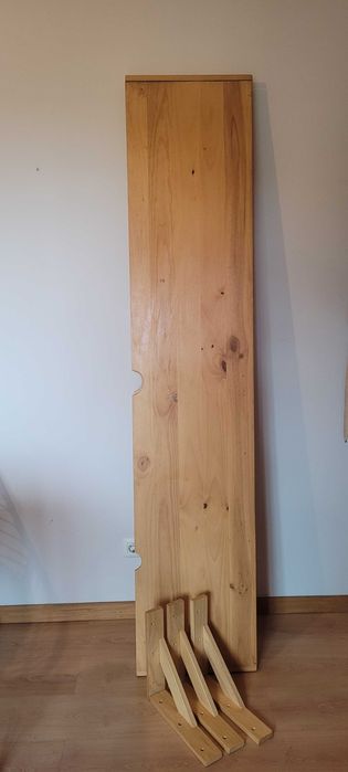 Bancada de estudos ou móvel para TV de Pinho suspensa (parede)