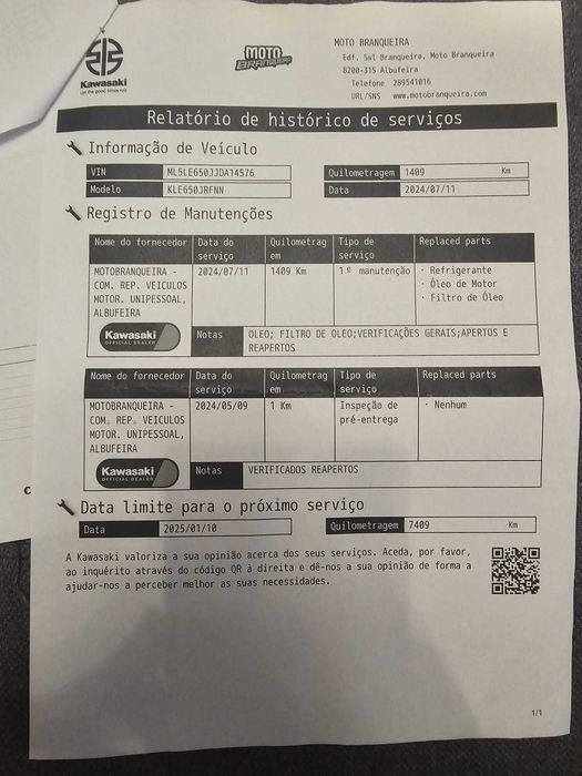 Kawasaki Versys 650 – Ano 2024 – Preta | Como Nova!