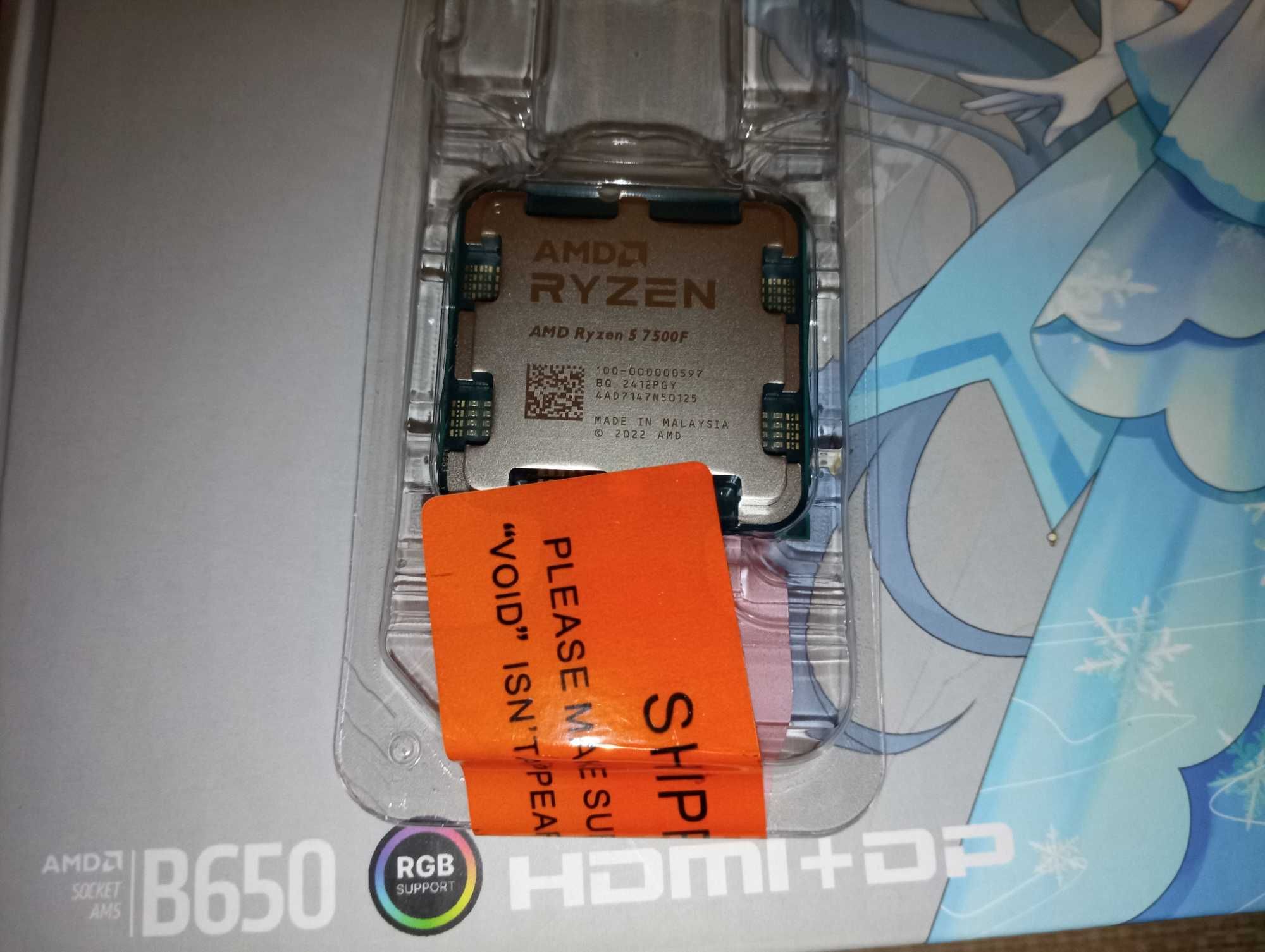 AM5 B650M SNOW DREAM, Ryzen 5 8400f, DDR5 32 GB, AG400 ARGB комплект