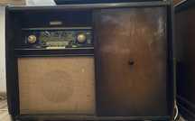 Radio z gramofonem, szafa grająca Philips, lata 50