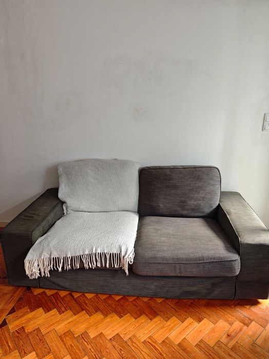 Sofá IKEA VIMLE — 2 lugares, braços largos (capa Lejde antracite]