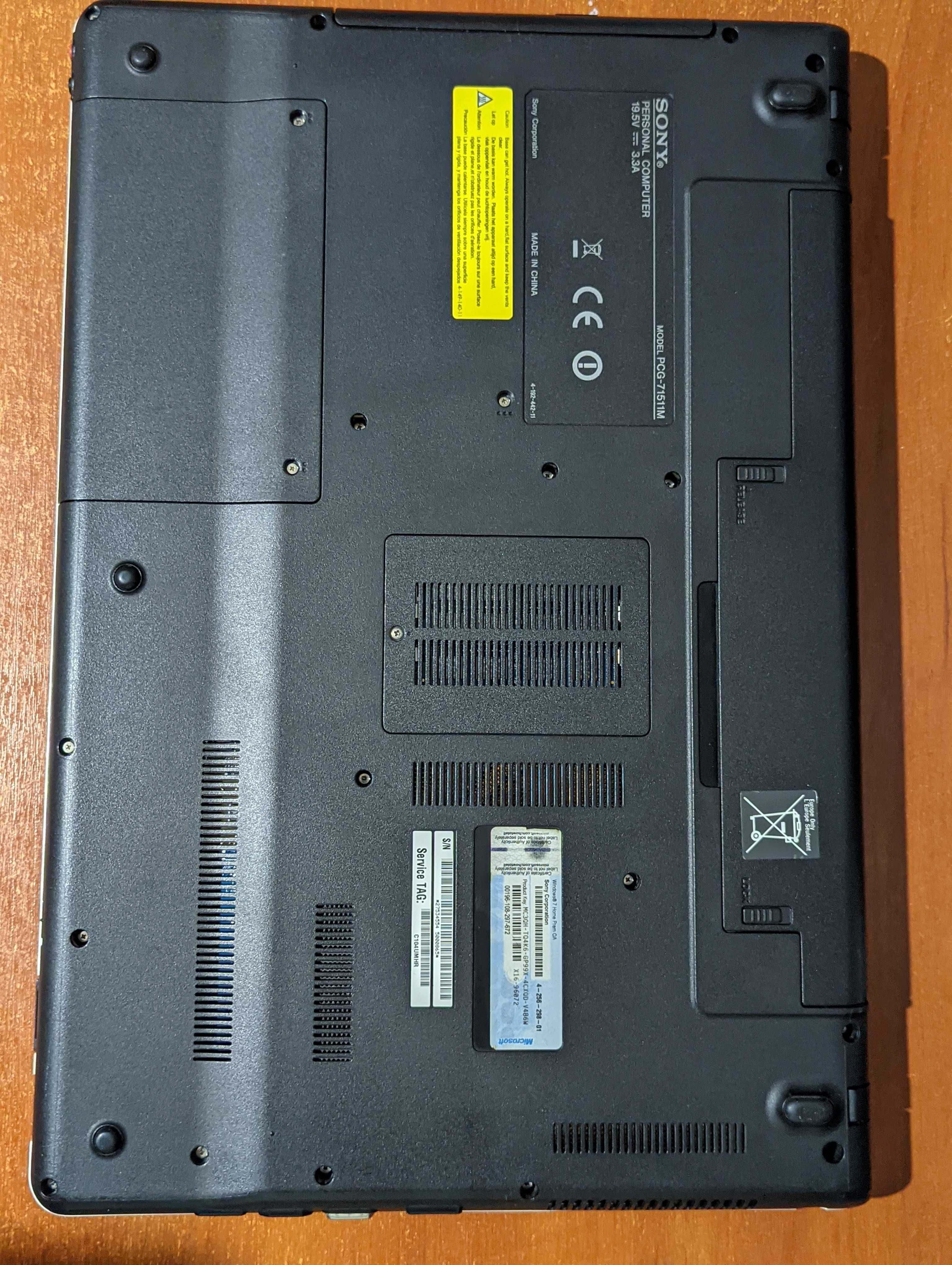 Корпус ноутбука SONY VAIO PCG-71511M 17" Німеччина АКБ DVD-rom зарядка