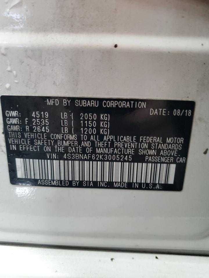 2019 Subaru Legacy 2.5I Premium